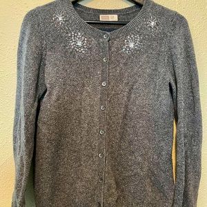 Old Navy gray beaded cardigan, size M